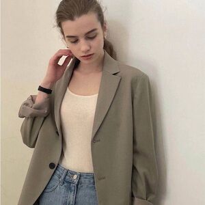 BAS STANDARD Elegant Women's Beige Green Blazer